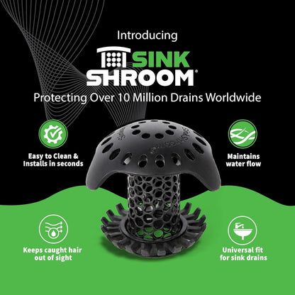 Ultra Bathroom Sink Drain Protector, Stainless Steel, Matte Black, Hair Catcher with Multiple Drain Adapters