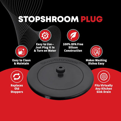 Kitchen Clog-Free Kitchen Sink Drain Strainer with Stopper - Sink Protector for Kitchen Sink, Stainless Steel, Matte Black