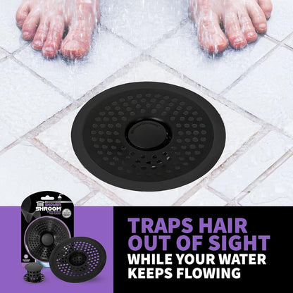 Ultra Matte Black Hair Catcher, Stainless Steel Drain Protector, Fits All Shower Drains