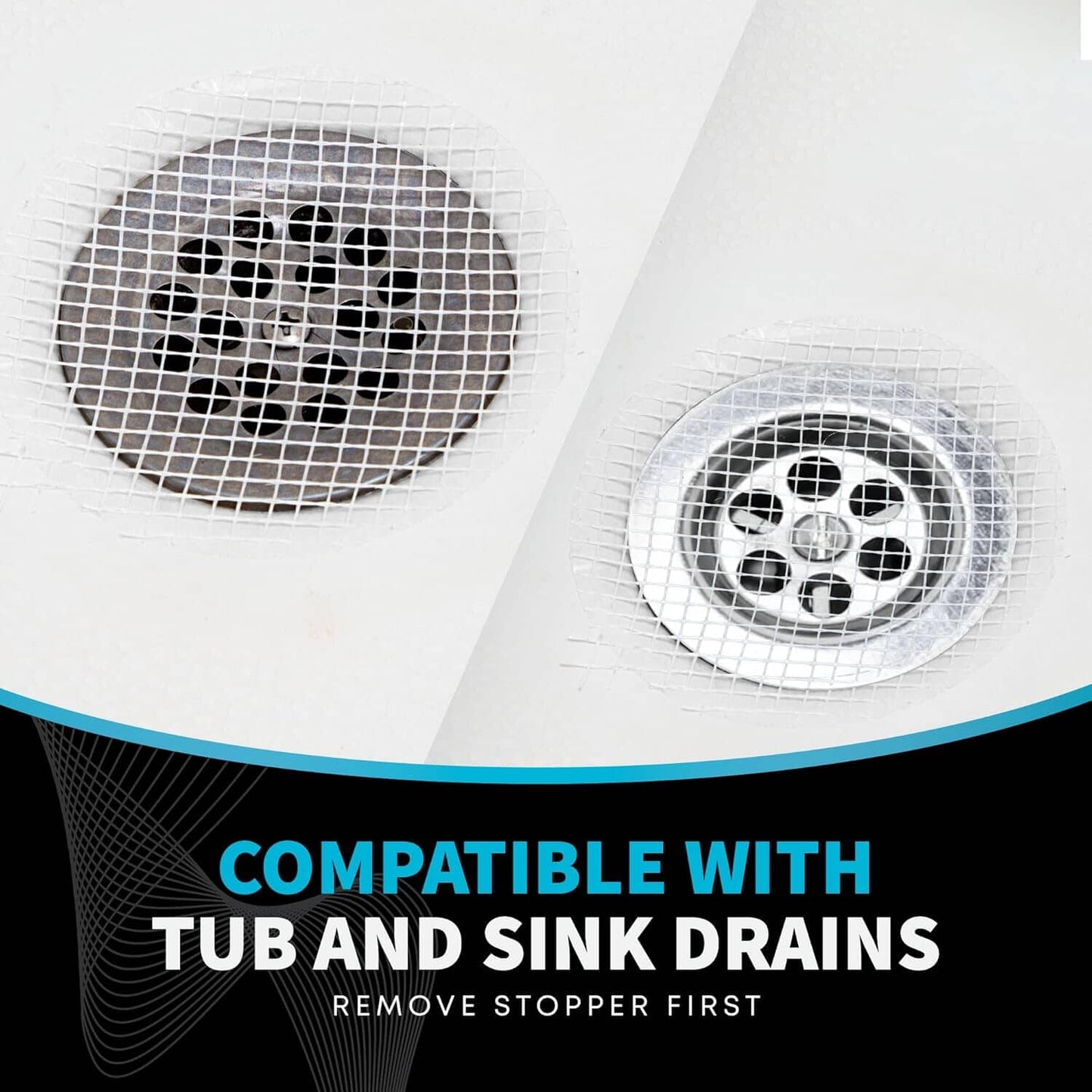 10 Pack Disposable Drain Cover - Hair Catcher Mesh Sticker Strainers for Shower, Bathtub, and Bathroom - Hair Catcher Sticker Drain Protector - 2 Month Supply